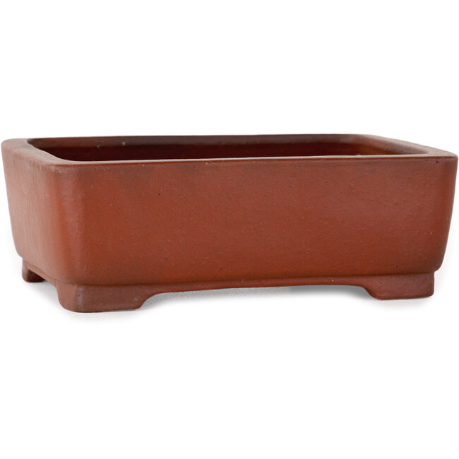 Rechthoekige, ongeglazuurde bonsaipot van Shibakatsu - 124 x 100 x 42 mm