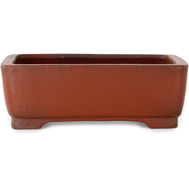 Rectangular unglazed bonsai pot by Shibakatsu - 124 x 100 x 42 mm