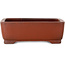 Rectangular unglazed bonsai pot by Shibakatsu - 124 x 100 x 42 mm