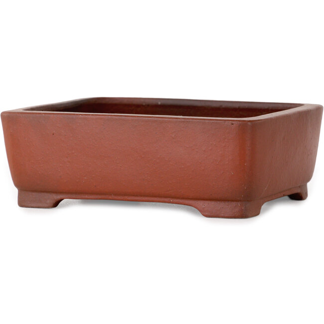Rectangular unglazed bonsai pot by Shibakatsu - 124 x 100 x 42 mm
