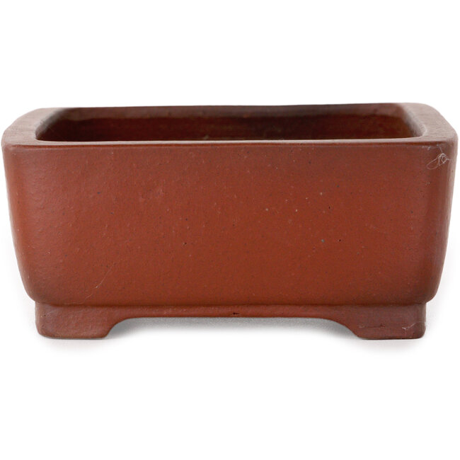 Rechteckiger, unglasierter Bonsai-Topf von Shibakatsu – 124 x 100 x 42 mm
