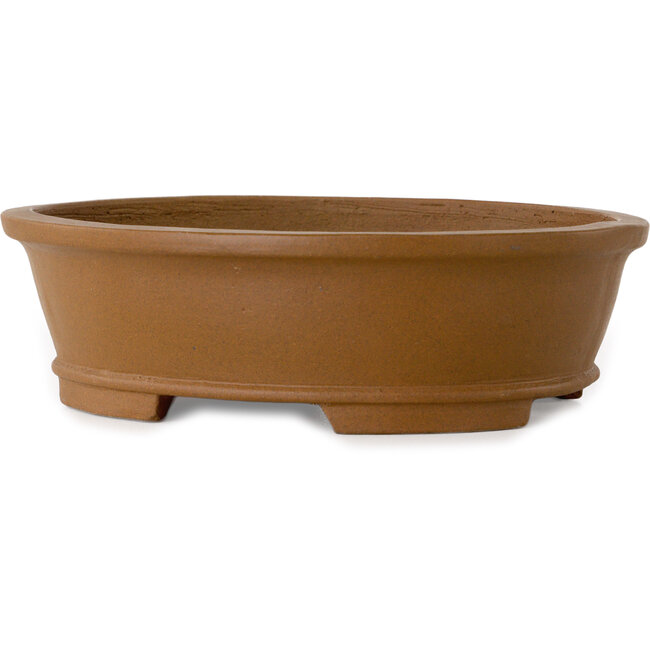 Maceta ovalada sin esmaltar para bonsái de Shibakatsu - 183 x 155 x 53 mm