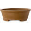 Ovaler, unglasierter Bonsai-Topf von Shibakatsu – 183 x 155 x 53 mm