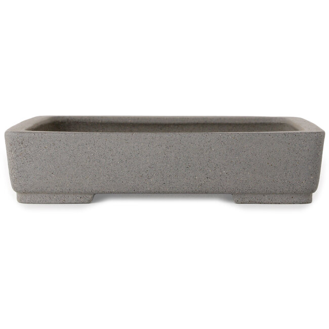 Pot à bonsaï rectangulaire blanc cassé de Shibakatsu - 208 x 163 x 45 mm