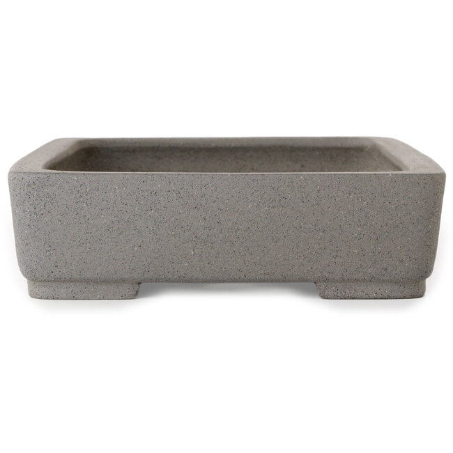 Pot à bonsaï rectangulaire blanc cassé de Shibakatsu - 208 x 163 x 45 mm