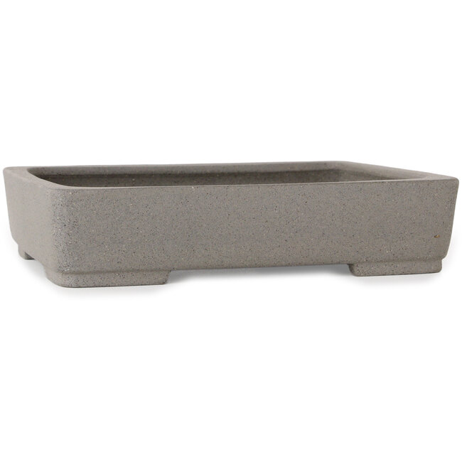 Rechthoekige, gebroken witte bonsaipot van Shibakatsu - 208 x 163 x 45 mm