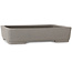Pot à bonsaï rectangulaire blanc cassé de Shibakatsu - 208 x 163 x 45 mm