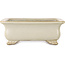 Rechthoekige, gebroken witte bonsaipot van Shibakatsu - 190 x 142 x 70 mm