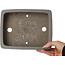 Pot à bonsaï rectangulaire blanc cassé de Shibakatsu - 208 x 163 x 45 mm