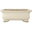 Pot à bonsaï rectangulaire blanc cassé de Shibakatsu - 190 x 142 x 70 mm