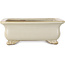 Pot à bonsaï rectangulaire blanc cassé de Shibakatsu - 190 x 142 x 70 mm