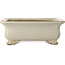 Pot à bonsaï rectangulaire blanc cassé de Shibakatsu - 190 x 142 x 70 mm