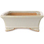Rectangular off-white bonsai pot by Shibakatsu - 193 x 149 x 55 mm