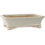 Maceta rectangular para bonsái de color blanco roto de Shibakatsu - 193 x 149 x 55 mm