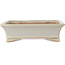 Rectangular off-white bonsai pot by Shibakatsu - 193 x 149 x 55 mm