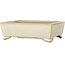 Pot à bonsaï rectangulaire blanc cassé de Shibakatsu - 155 x 117 x 47 mm