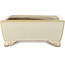 Maceta rectangular para bonsái de color blanco roto de Shibakatsu - 155 x 117 x 47 mm