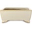 Rechthoekige, gebroken witte bonsaipot van Shibakatsu - 155 x 117 x 47 mm