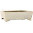 Rechteckiger, cremefarbener Bonsai-Topf von Shibakatsu – 155 x 117 x 47 mm
