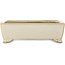 Rectangular off-white bonsai pot by Shibakatsu - 155 x 117 x 47 mm
