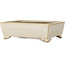 Maceta rectangular para bonsái de color blanco roto de Shibakatsu - 155 x 117 x 47 mm