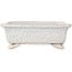 Maceta rectangular para bonsái craquelé blanca de Shibakatsu - 190 x 157 x 63 mm