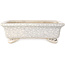 Rectangular white craquelé bonsai pot by Shibakatsu - 192 x 157 x 60 mm