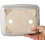 Pot à bonsaï rectangulaire craquelé blanc par Shibakatsu - 192 x 157 x 60 mm