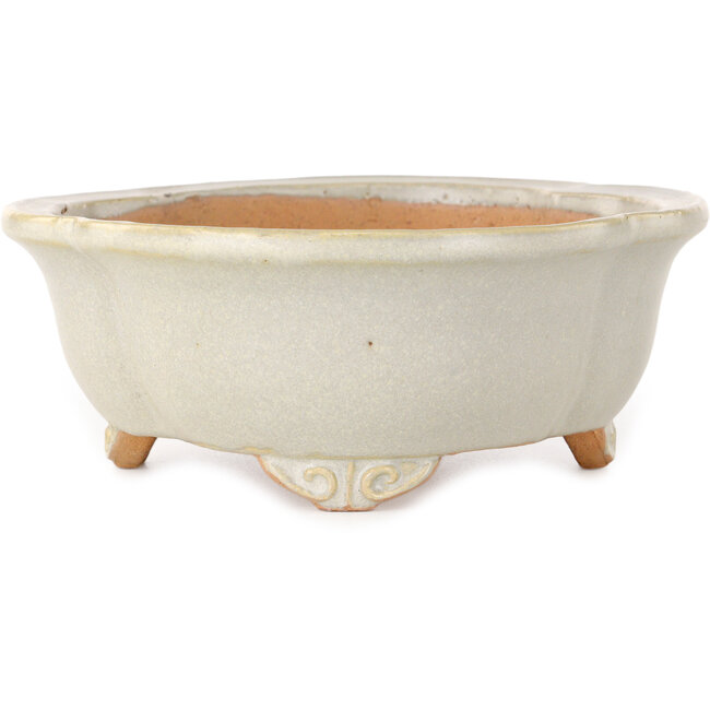 Mokko bonsaipot in gebroken wit van Shibakatsu - 182 x 158 x 63 mm