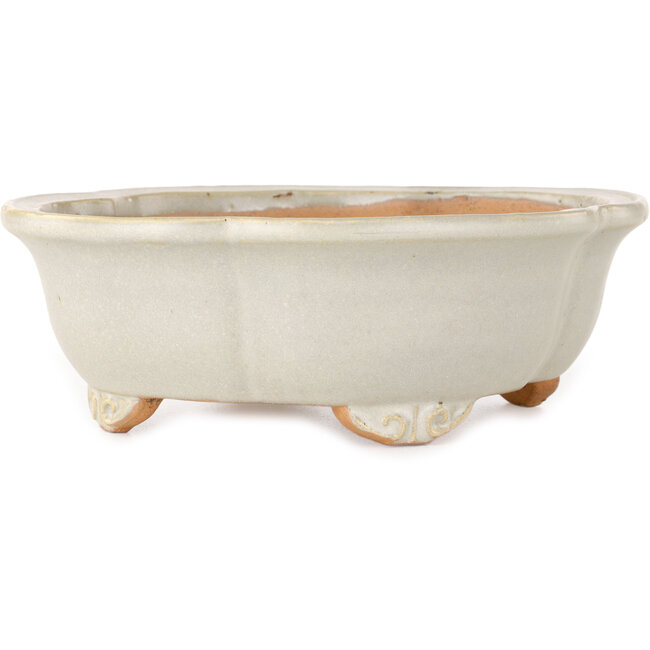 Mokko bonsaipot in gebroken wit van Shibakatsu - 182 x 158 x 63 mm