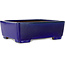Pot à bonsaï rectangulaire bleu foncé de Shibakatsu - 207 x 161 x 68 mm