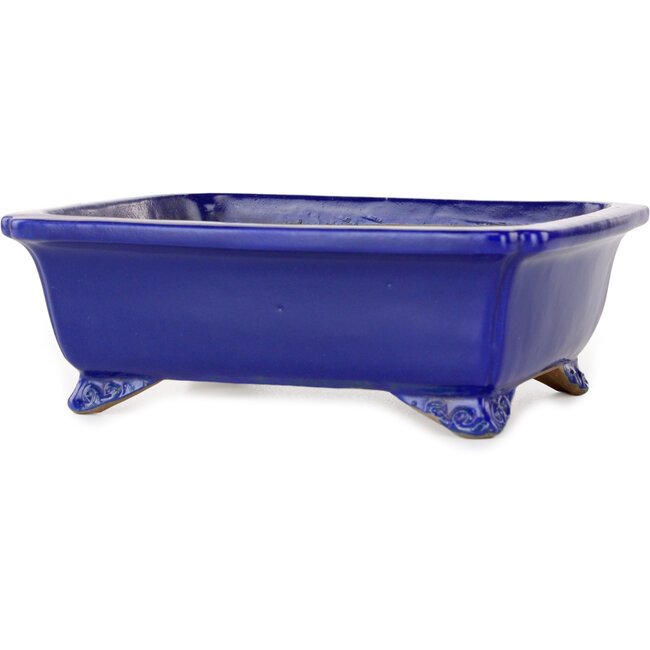 Vaso bonsai rettangolare blu scuro di Shibakatsu - 188 x 152 x 65 mm