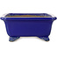 Rechthoekige donkerblauwe bonsaipot van Shibakatsu - 188 x 152 x 65 mm