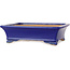 Rectangular dark blue bonsai pot by Shibakatsu - 193 x 149 x 55 mm