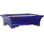 Pot à bonsaï rectangulaire bleu foncé de Shibakatsu - 193 x 149 x 55 mm