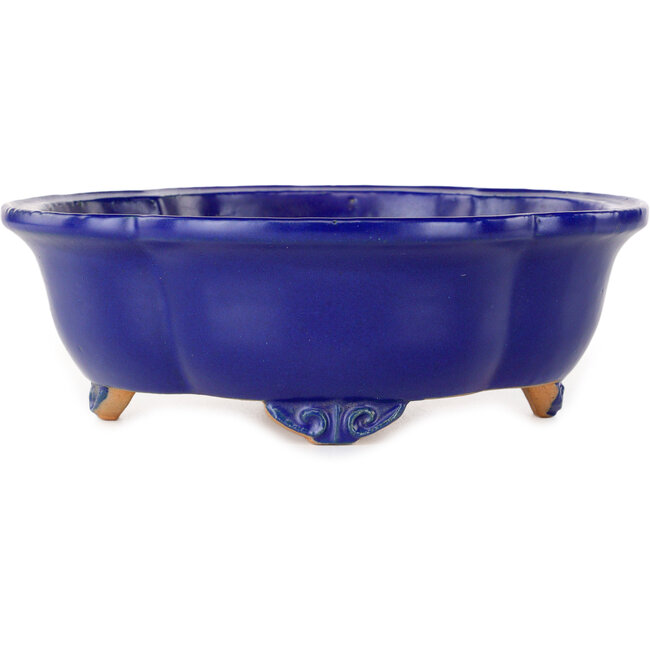 Mokko donkerblauwe bonsaipot van Shibakatsu - 182 x 158 x 63 mm