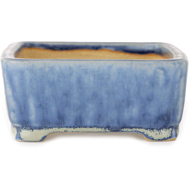 Vaso bonsai rettangolare blu di Shibakatsu - 126 x 101 x 43 mm