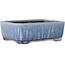 Rectangular blue bonsai pot by Shibakatsu - 126 x 101 x 43 mm