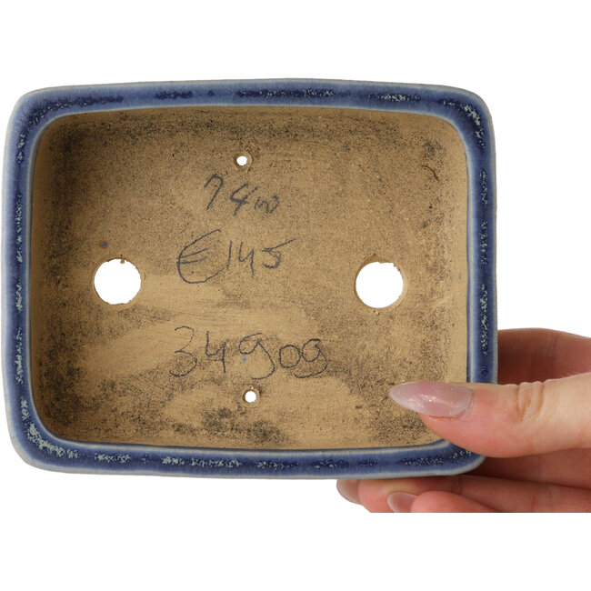 Vaso bonsai rettangolare blu di Shibakatsu - 126 x 101 x 43 mm