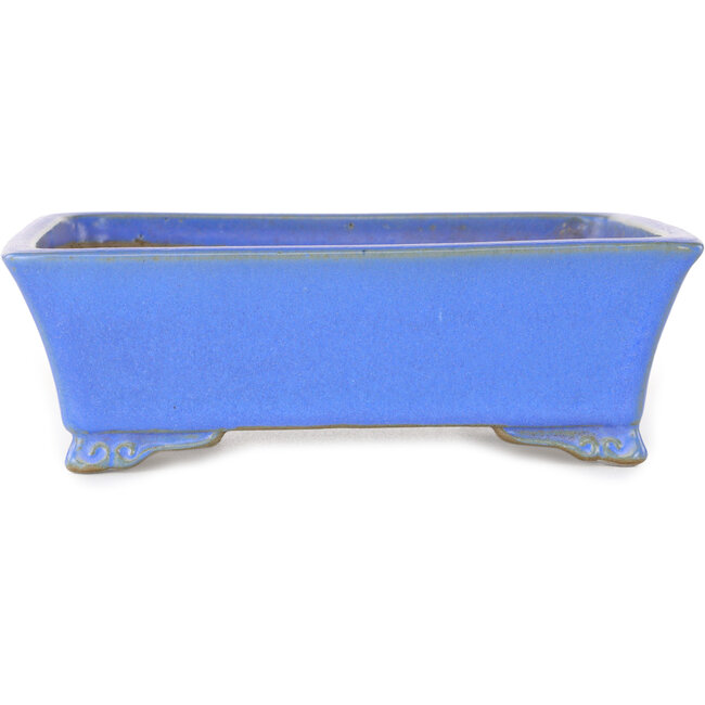 Pot à bonsaï rectangulaire bleu de Shibakatsu - 182 x 145 x 60 mm