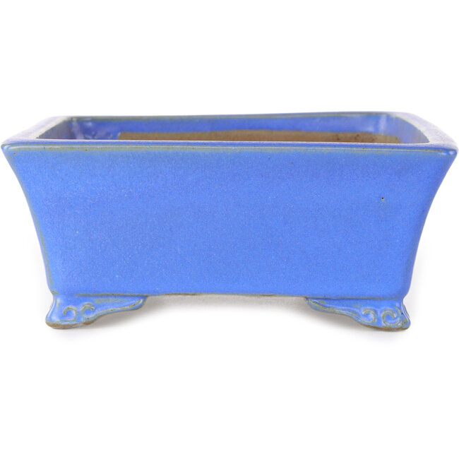 Pot à bonsaï rectangulaire bleu de Shibakatsu - 182 x 145 x 60 mm