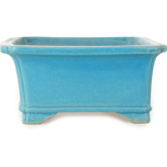 Rechthoekige turquoise bonsaipot van Shibakatsu - 188 x 152 x 70 mm