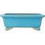 Rectangular turquoise bonsai pot by Shibakatsu - 190 x 157 x 63 mm