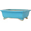 Pot à bonsaï rectangulaire turquoise de Shibakatsu - 190 x 157 x 63 mm