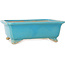 Pot à bonsaï rectangulaire turquoise de Shibakatsu - 190 x 157 x 63 mm
