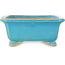 Maceta rectangular turquesa para bonsái de Shibakatsu - 190 x 157 x 63 mm