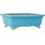 Pot à bonsaï rectangulaire turquoise de Shibakatsu - 190 x 157 x 63 mm