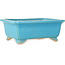 Maceta rectangular turquesa para bonsái de Shibakatsu - 157 x 132 x 65 mm
