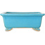 Rectangular turquoise bonsai pot by Shibakatsu - 157 x 132 x 65 mm