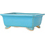 Maceta rectangular turquesa para bonsái de Shibakatsu - 157 x 132 x 65 mm